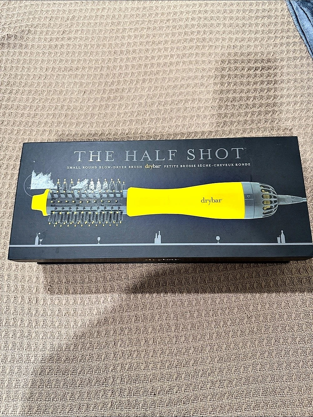 Drybar The Half Shot Small Round Blow-Dryer Brush Yellow & Black USED